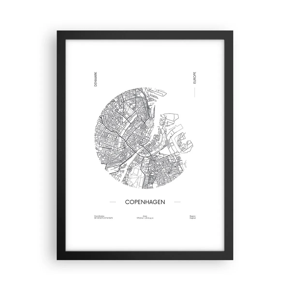 Plakat i sort ramme - Københavns anatomi - 30x40 cm