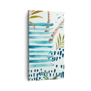 Lærredstryk - Billede på lærred - Ferie under palmerne - 45x80 cm