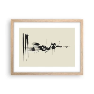 Plakat i ramme af lyst egetræ - Skyndsom abstraktion - 40x30 cm