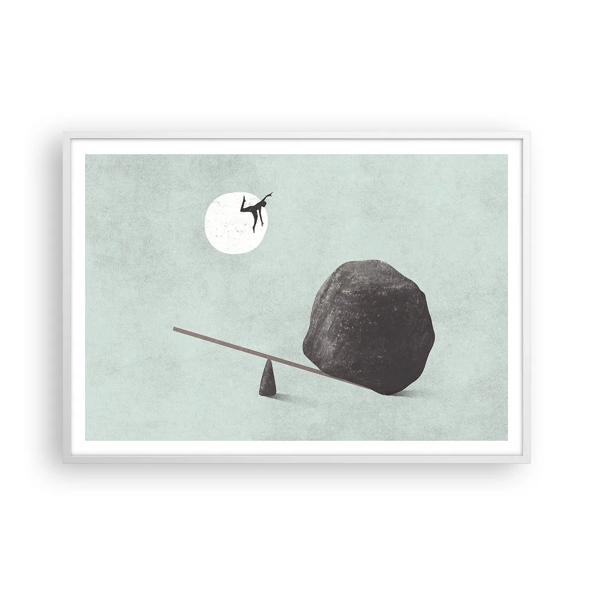 Plakat i hvid ramme - En drøm går i opfyldelse - 100x70 cm