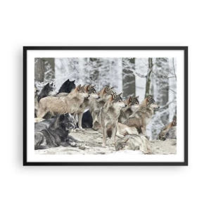 Plakat i sort ramme - Familie og venner - 70x50 cm