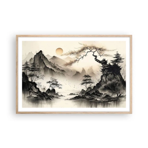 Plakat i ramme af lyst egetræ - Orientens unikke charme - 91x61 cm