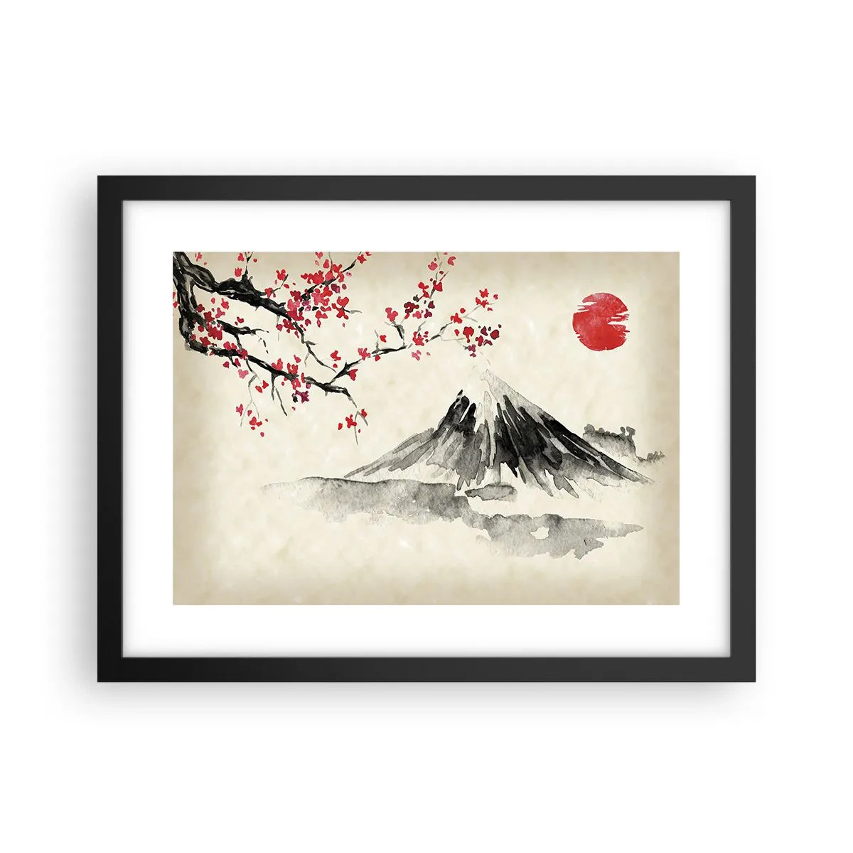 Plakat i sort ramme - Bliv forelsket i Japan - 40x30 cm
