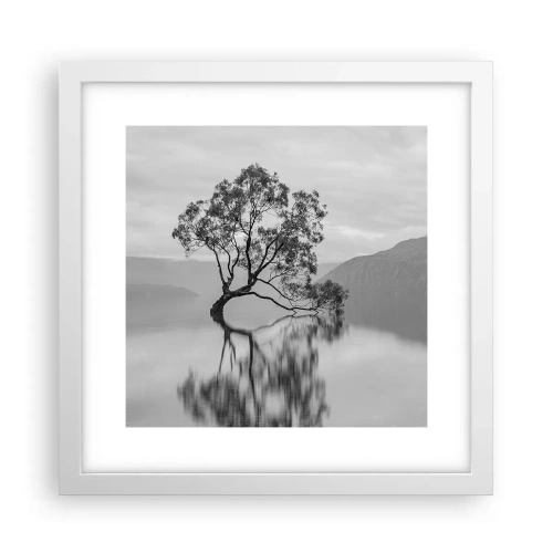 Plakat i hvid ramme - Der findes et land - 30x30 cm