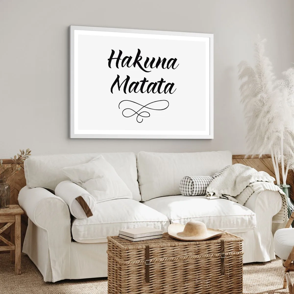 Plakat i hvid ramme - Bedste råd - 100x70 cm