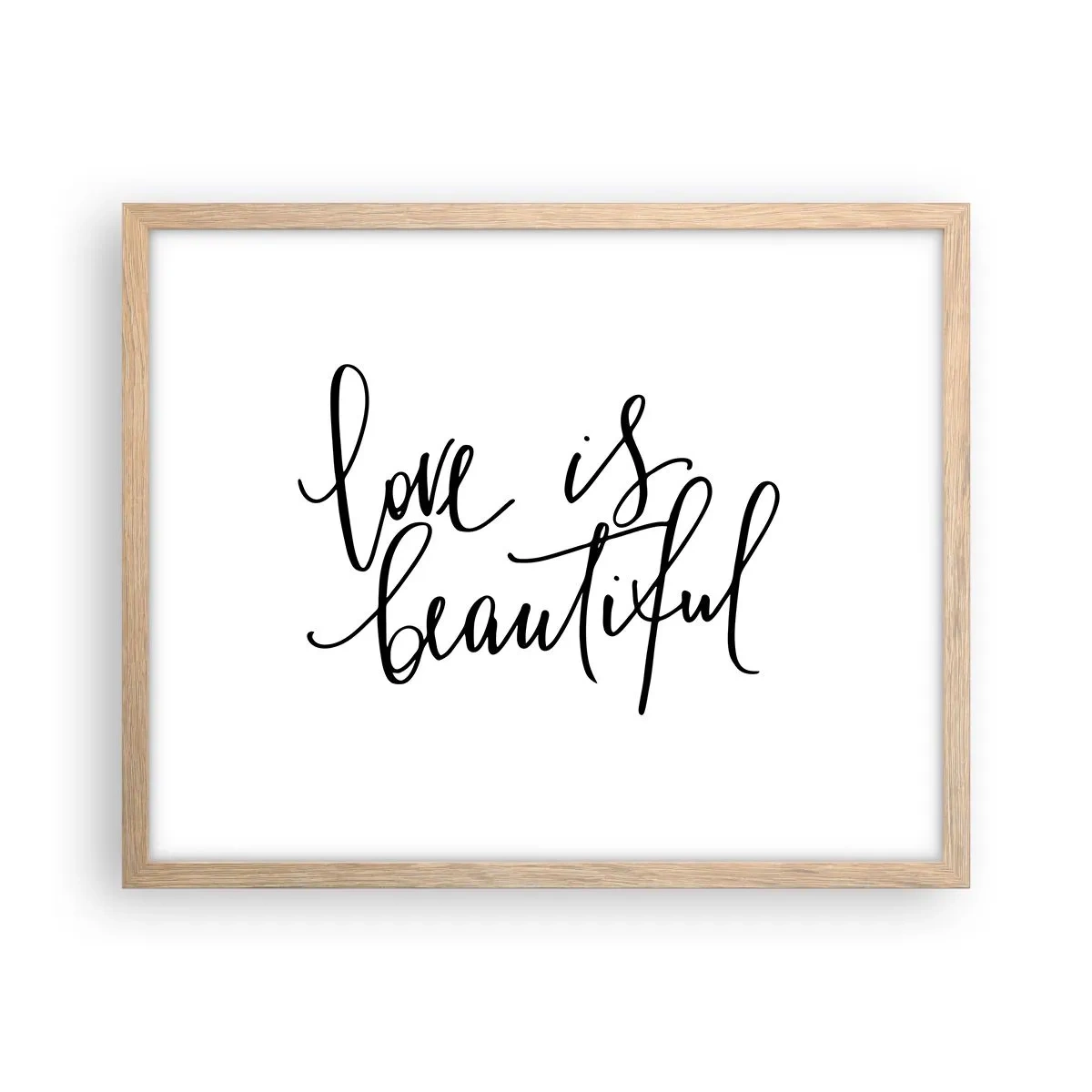 Plakat i ramme af lyst egetræ - Læs og gentag - 50x40 cm