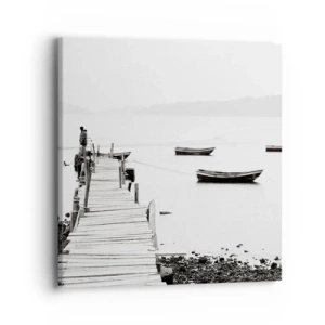 Lærredstryk - Billede på lærred - Over stille og klart vand - 40x40 cm