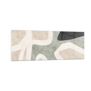 Billede på glas - Komposition med et sort tema - 140x50 cm