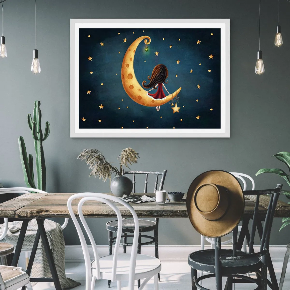 Plakat i hvid ramme - Der var engang... - 70x50 cm