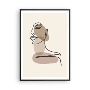 Plakat i sort ramme - Lytter til sig selv - 70x100 cm