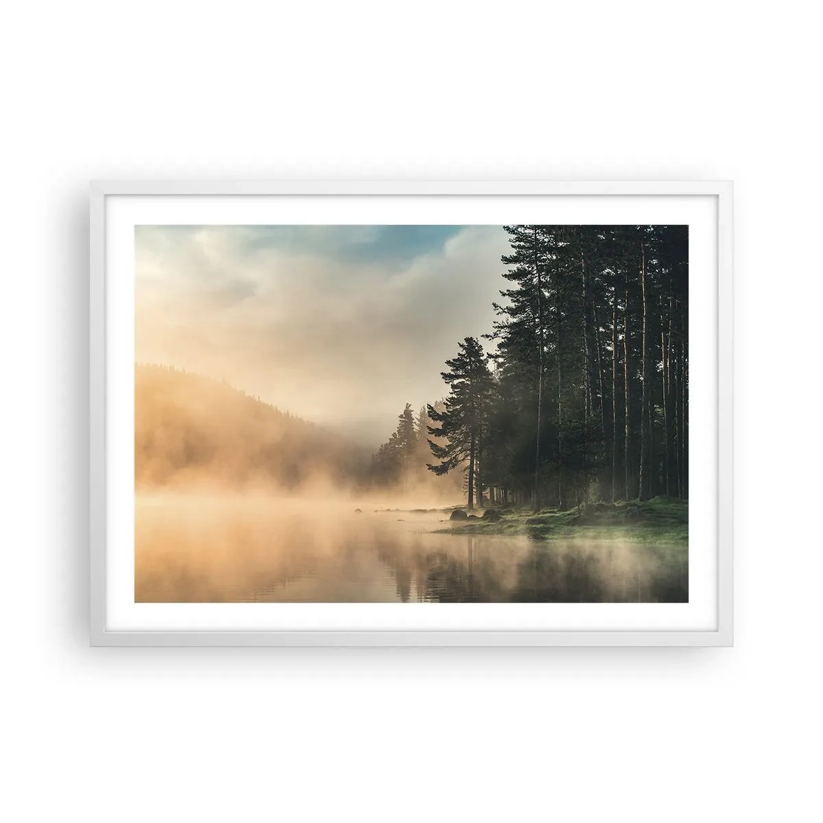 Plakat i hvid ramme - En dags fødsel - 70x50 cm