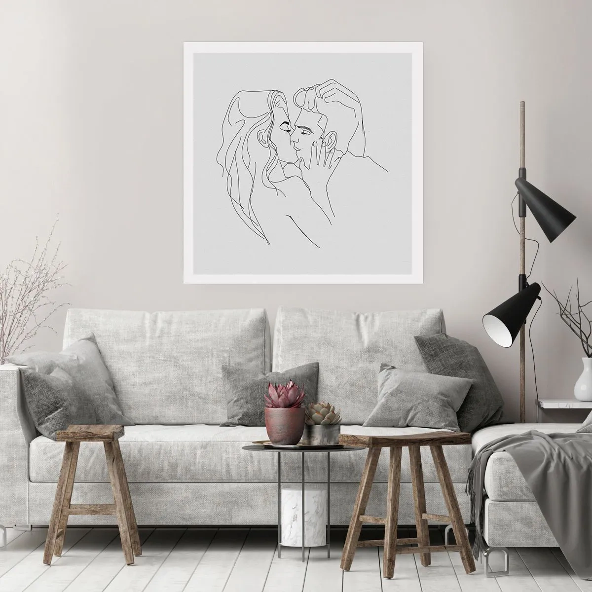 Plakat - I samme linje - 30x30 cm