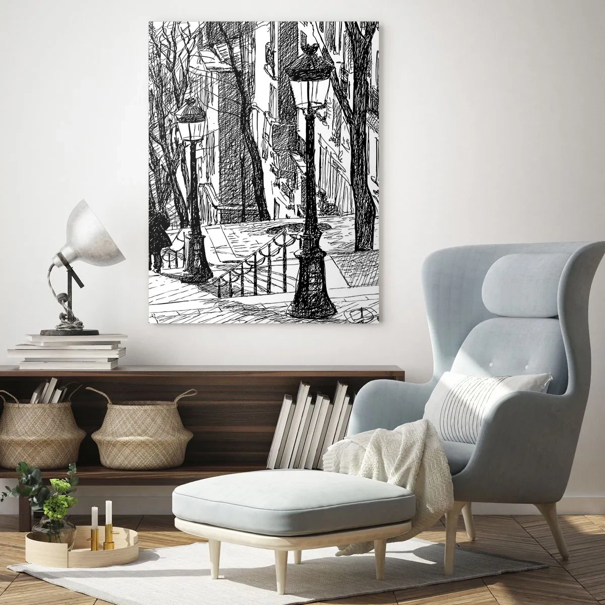 Billede på glas - Kærlighedshistorie eller skrækhistorie? - 50x70 cm