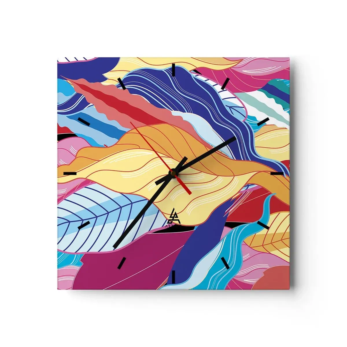 Vægur, Uret - Et farverigt rod - 30x30 cm