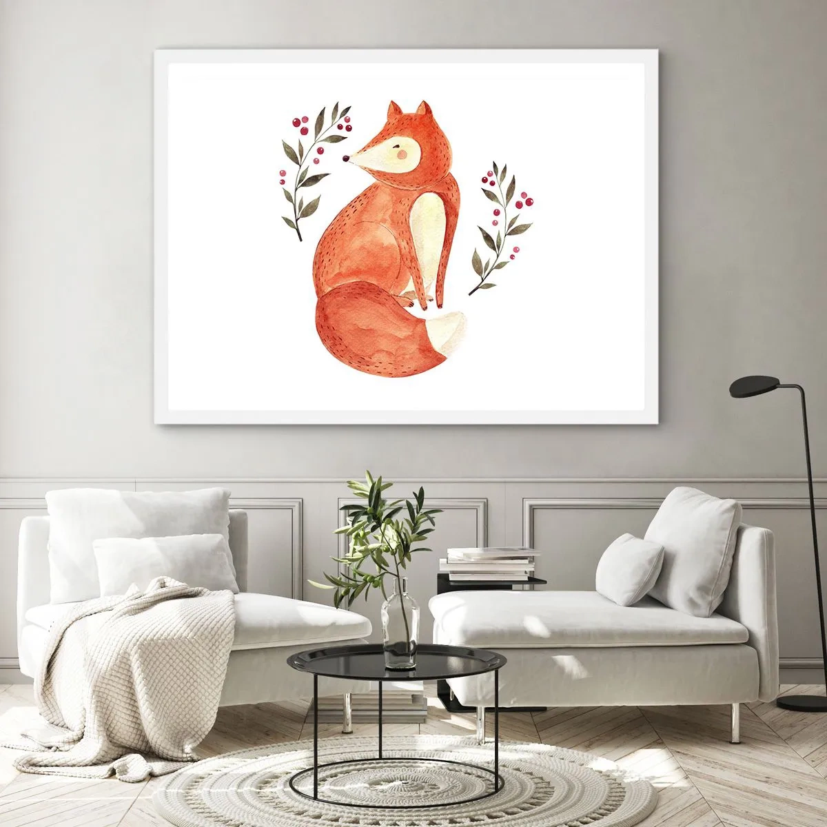 Plakat i hvid ramme - Lille rødhåret - 91x61 cm