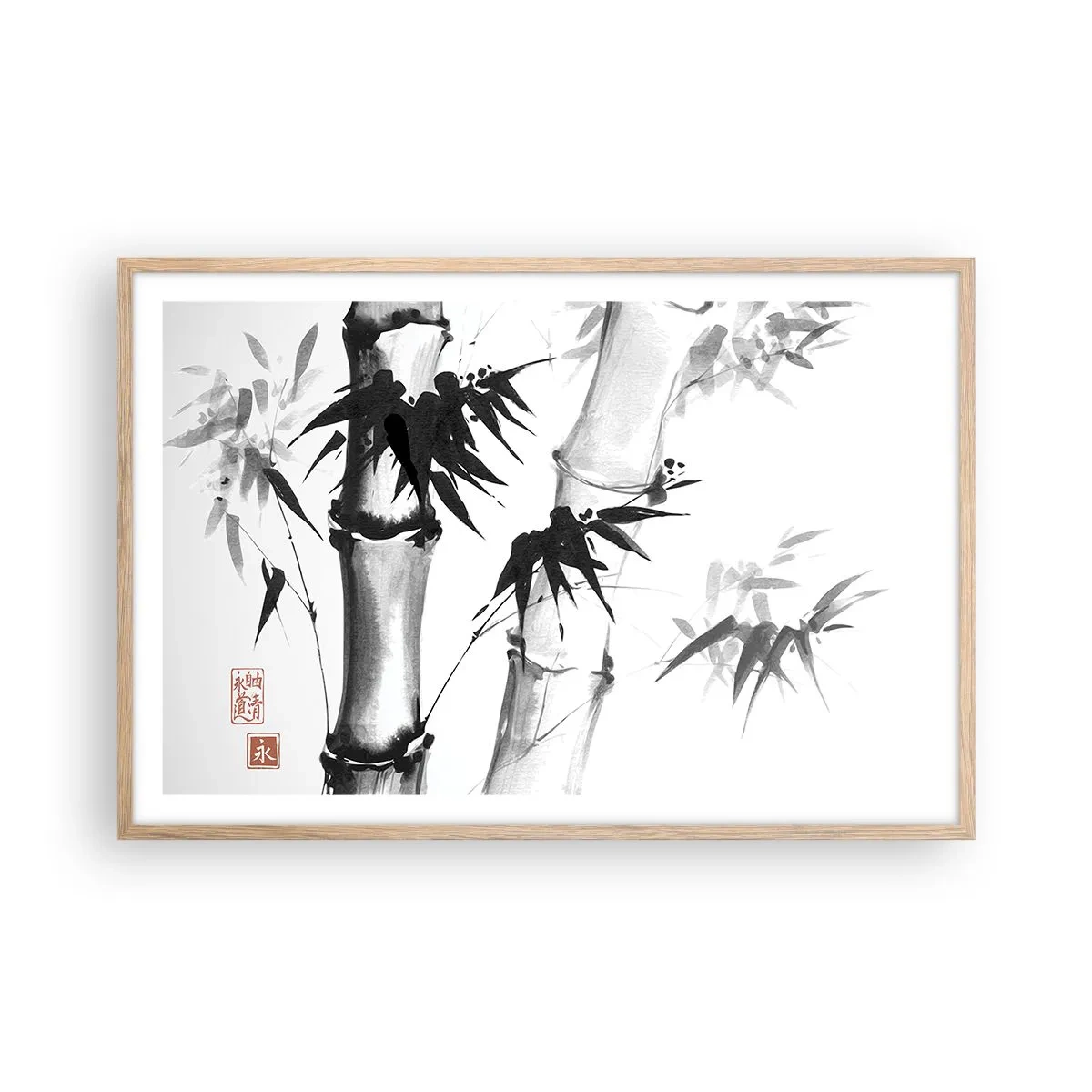 Plakat i ramme af lyst egetræ - Nærbillede af Orienten - 91x61 cm