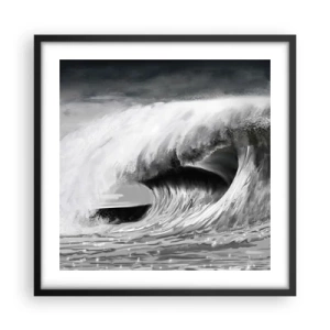 Plakat i sort ramme - Havets vrede - 50x50 cm