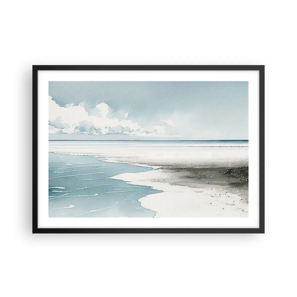 Plakat i sort ramme - Blidt tidevand - 70x50 cm