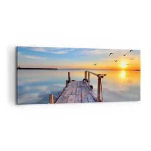 Lærredstryk - Billede på lærred - Går fremad mod solen - 100x40 cm