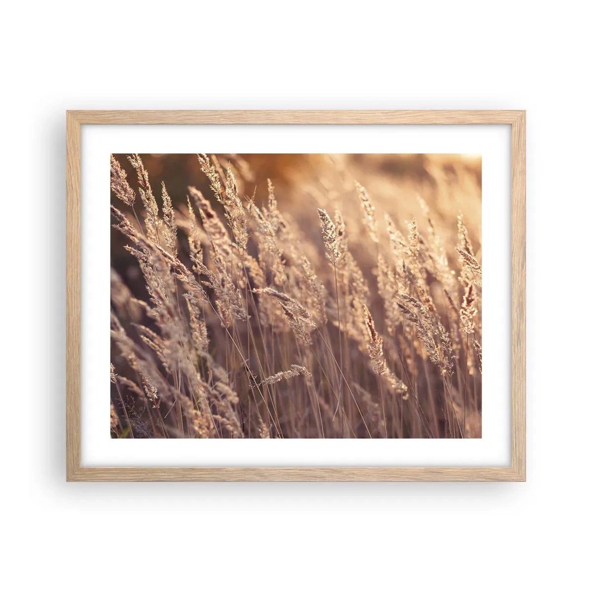 Plakat i ramme af lyst egetræ - Klar til at byde efteråret velkommen - 50x40 cm