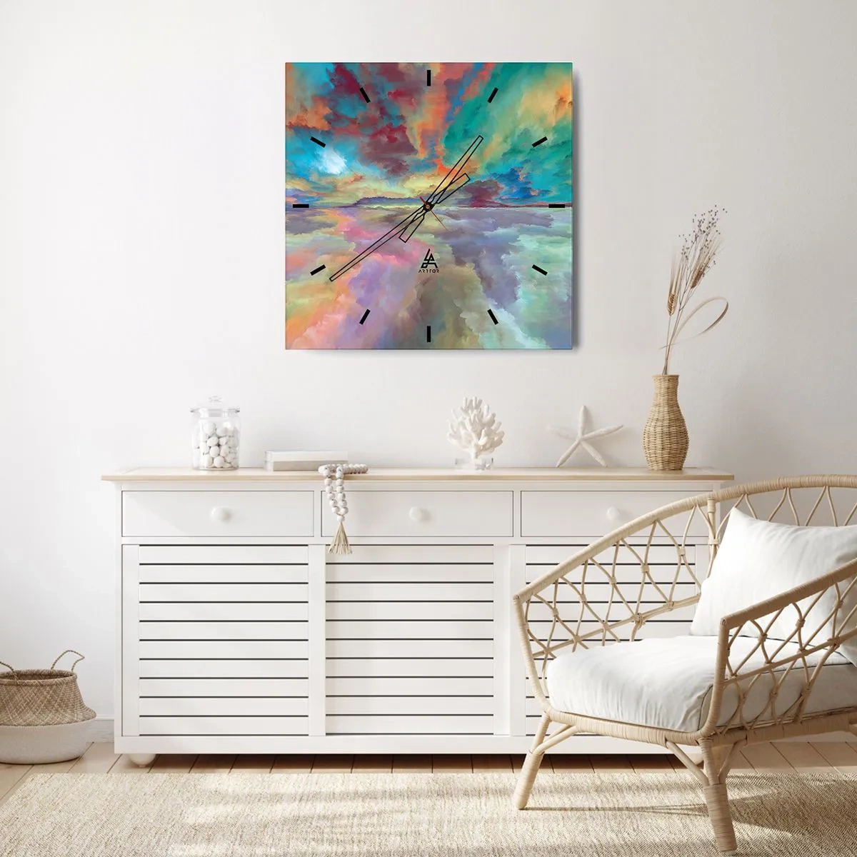 Vægur, Uret - To himle - 40x40 cm