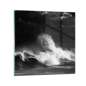 Billede på glas - Udfordring accepteret! - 50x50 cm