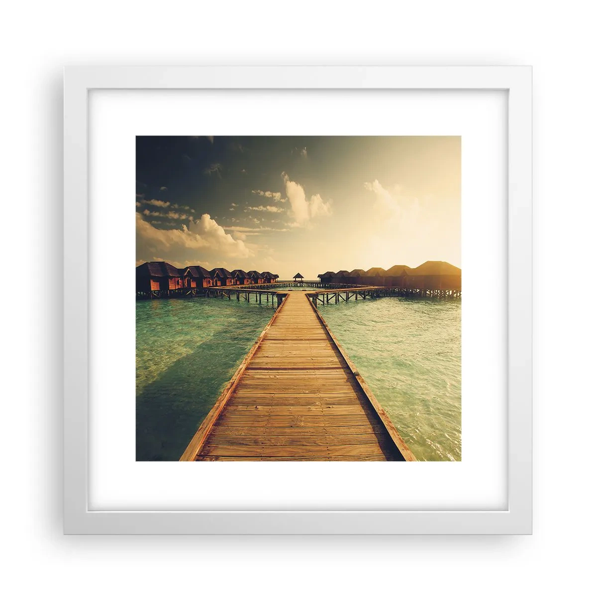 Plakat i hvid ramme - En varm invitation - 30x30 cm
