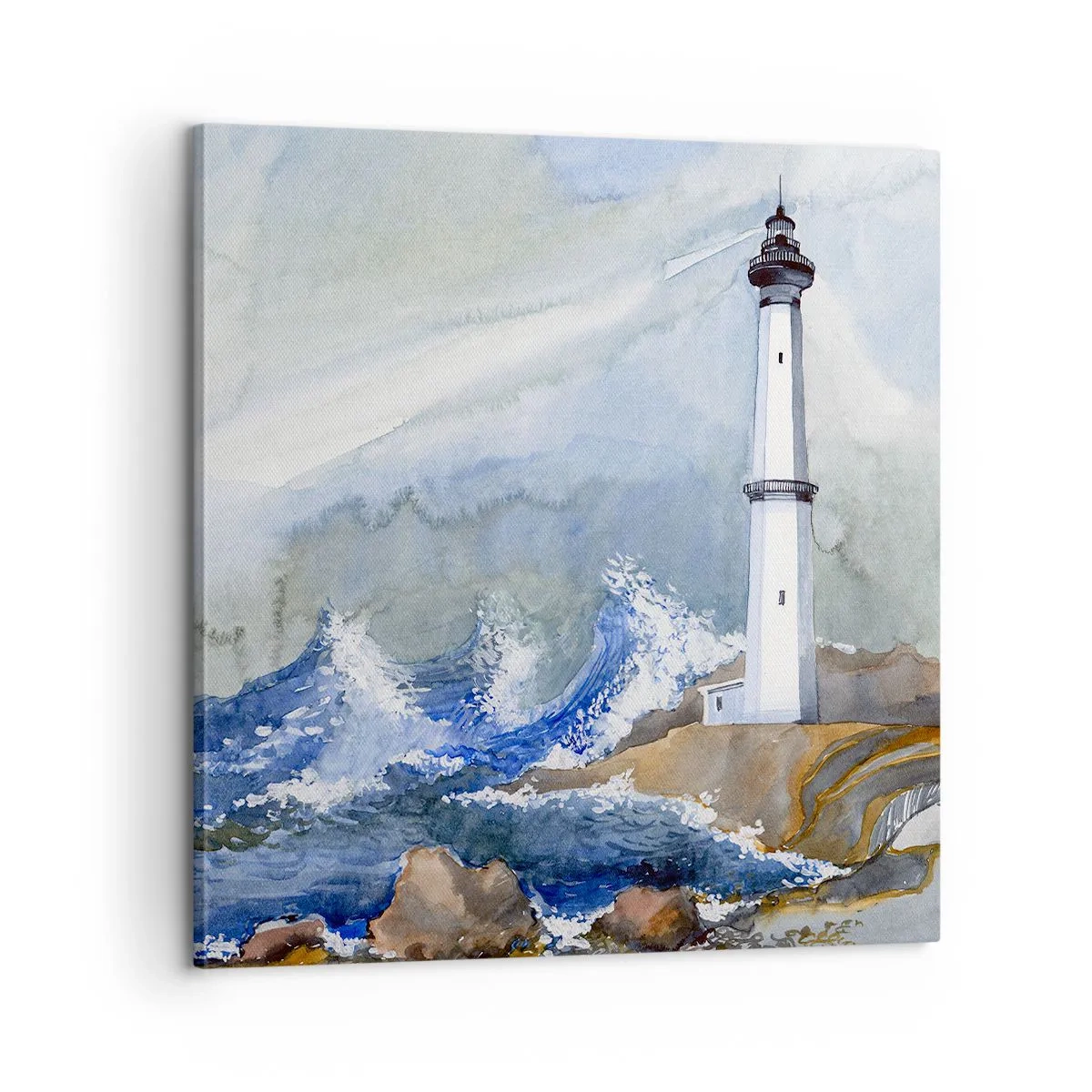 Lærredstryk - Billede på lærred - Mod mørket og stormen - 60x60 cm