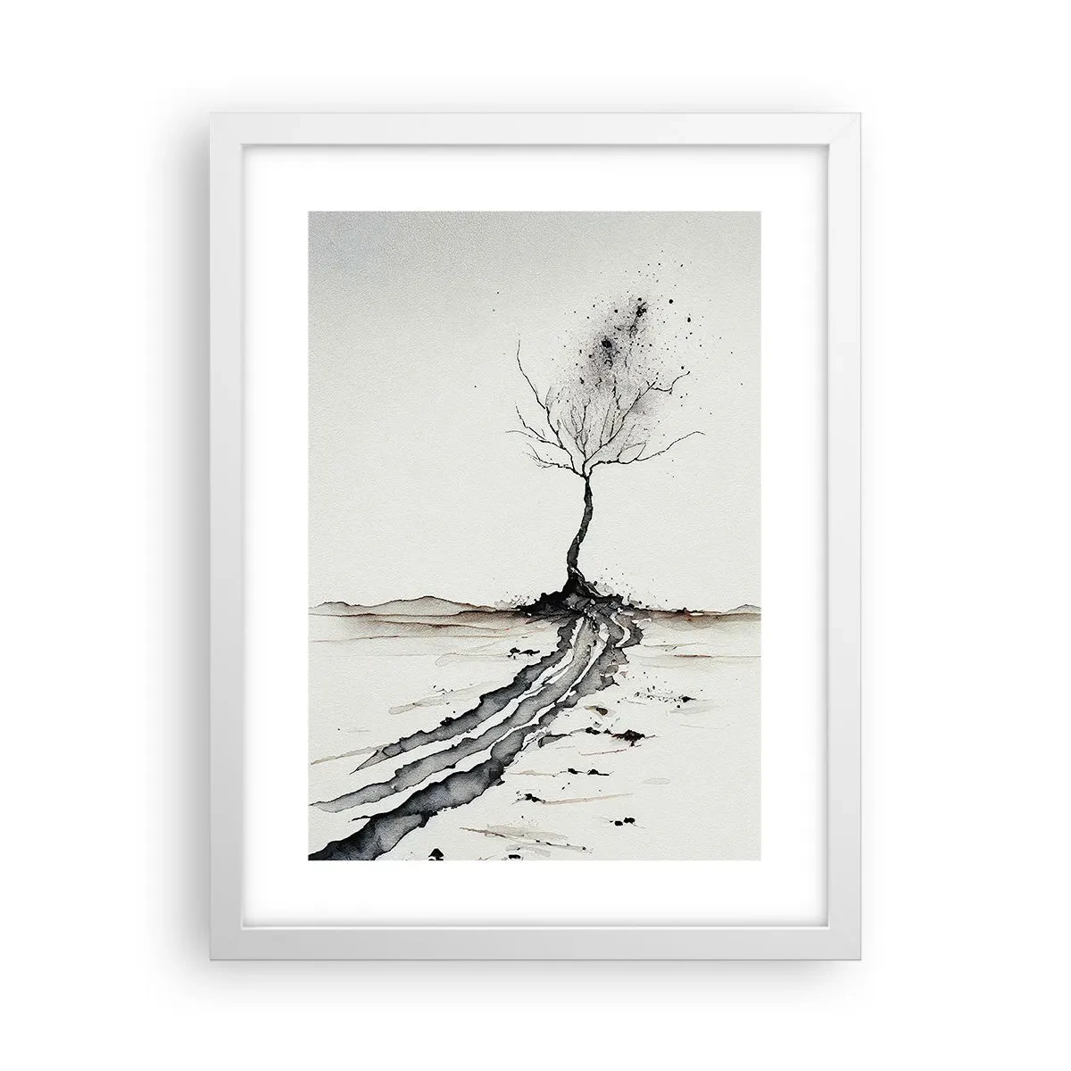 Plakat i hvid ramme - Vinterens melankoli - 30x40 cm