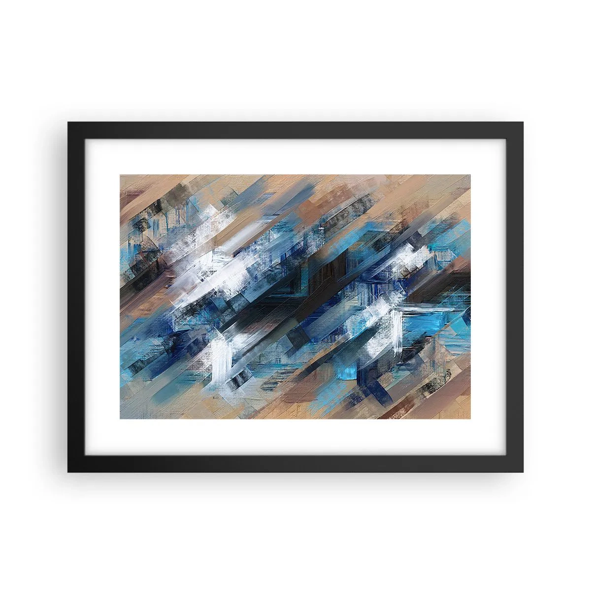 Plakat i sort ramme - På en blå skråning - 40x30 cm