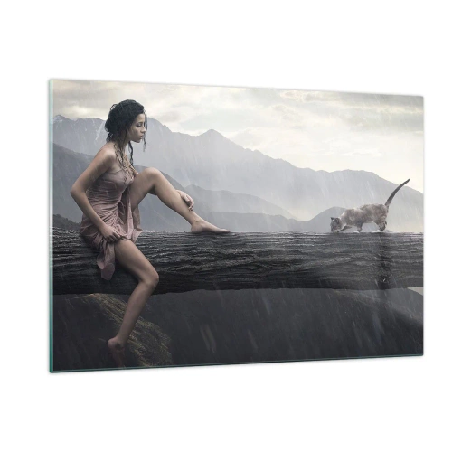 Billede på glas - Skønhedens toppe - 120x80 cm