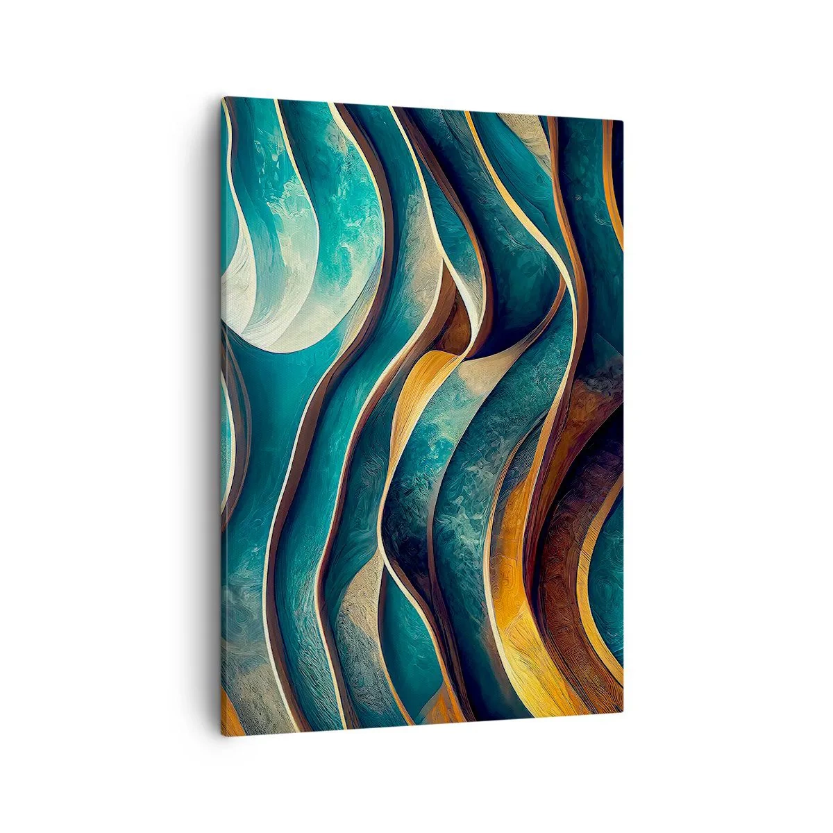 Lærredstryk - Billede på lærred - Slyngninger af blåt - 50x70 cm