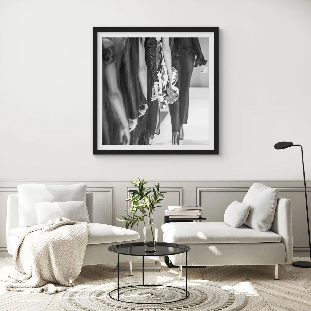 Plakat i sort ramme - En stilfuld parade - 30x30 cm