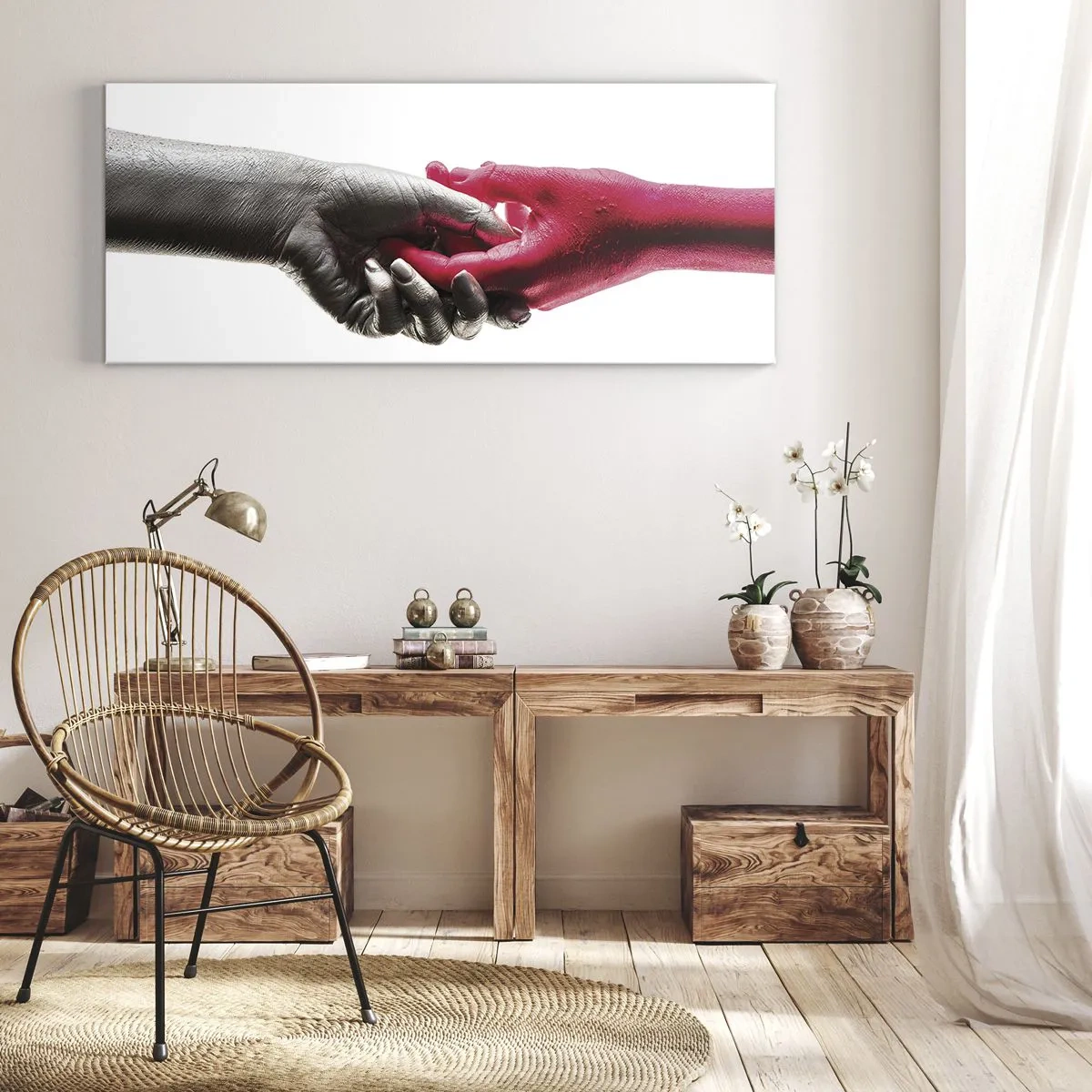 Lærredstryk - Billede på lærred - Sammen, om end forskellige - 160x50 cm