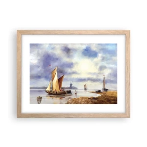 Plakat i ramme af lyst egetræ - Sømændenes tilbagevenden - 40x30 cm