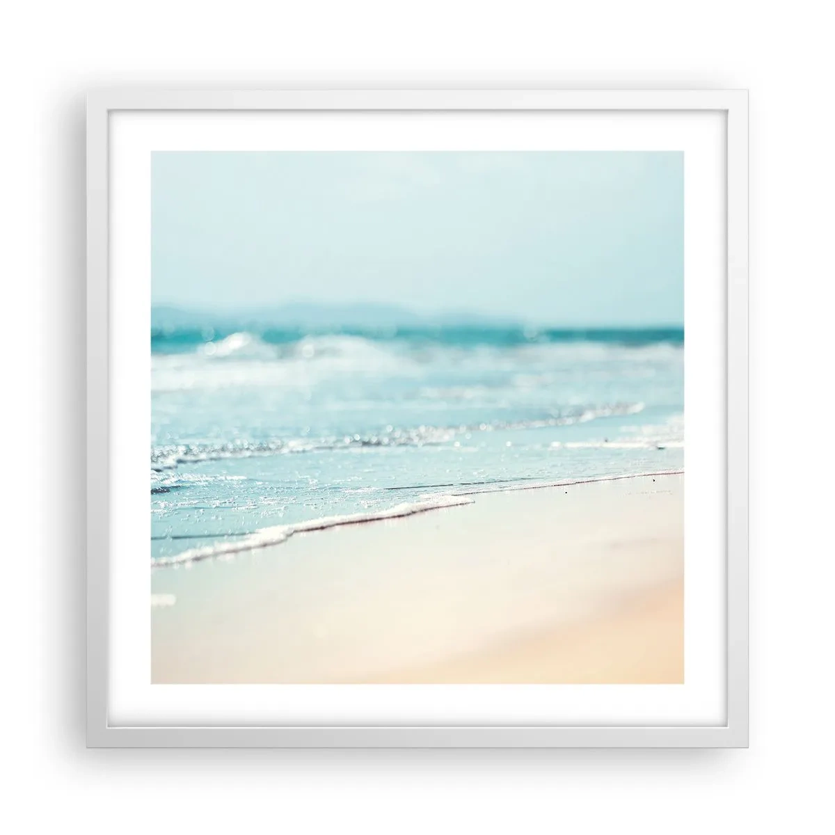 Plakat i hvid ramme - Varme og støj - 50x50 cm