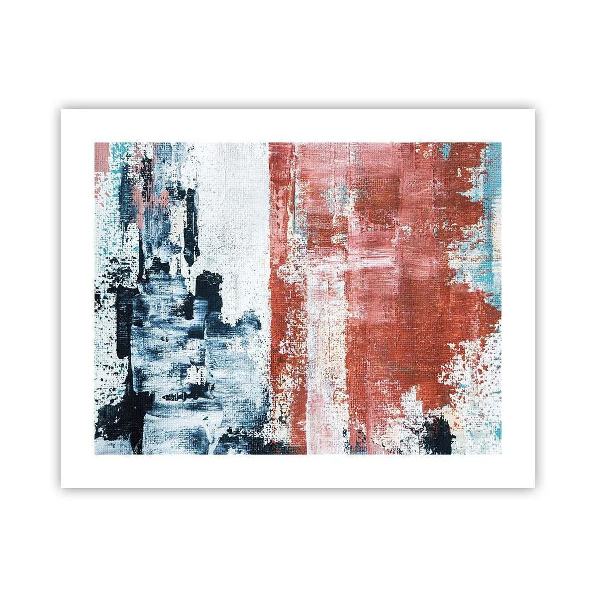 Plakat - Abstrakt halvt og halvt - 50x40 cm