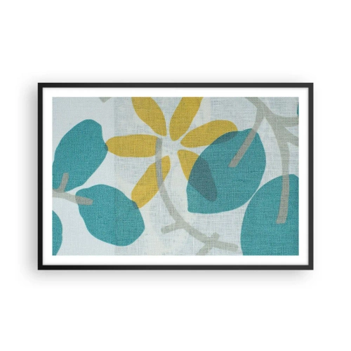 Plakat i sort ramme - Blandt azurblå blade - 91x61 cm