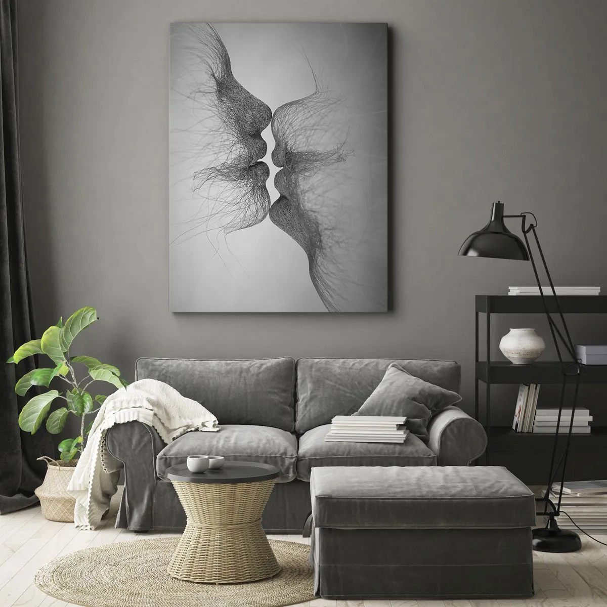 Lærredstryk - Billede på lærred - Vindens kys - 65x120 cm