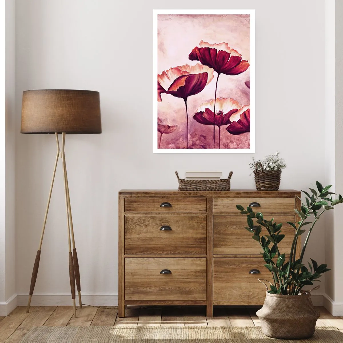 Plakat - Rød og hvid flage - 40x50 cm