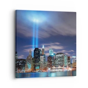 Lærredstryk - Billede på lærred - Ræk mod himlen med lys - 30x30 cm