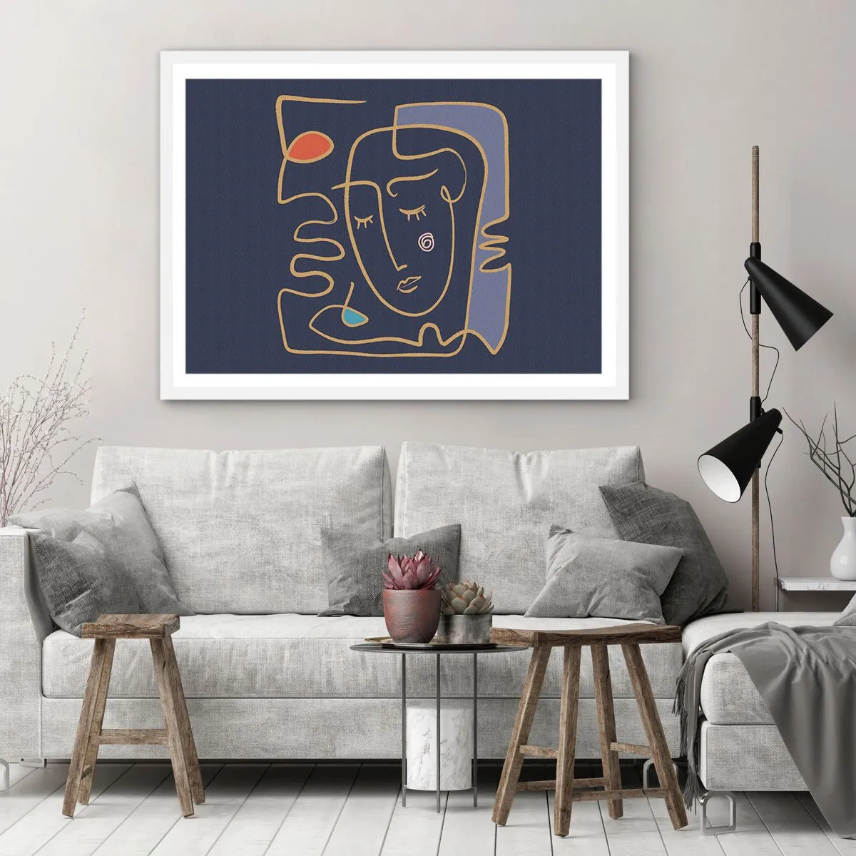 Plakat i hvid ramme - I drømmerier - 91x61 cm