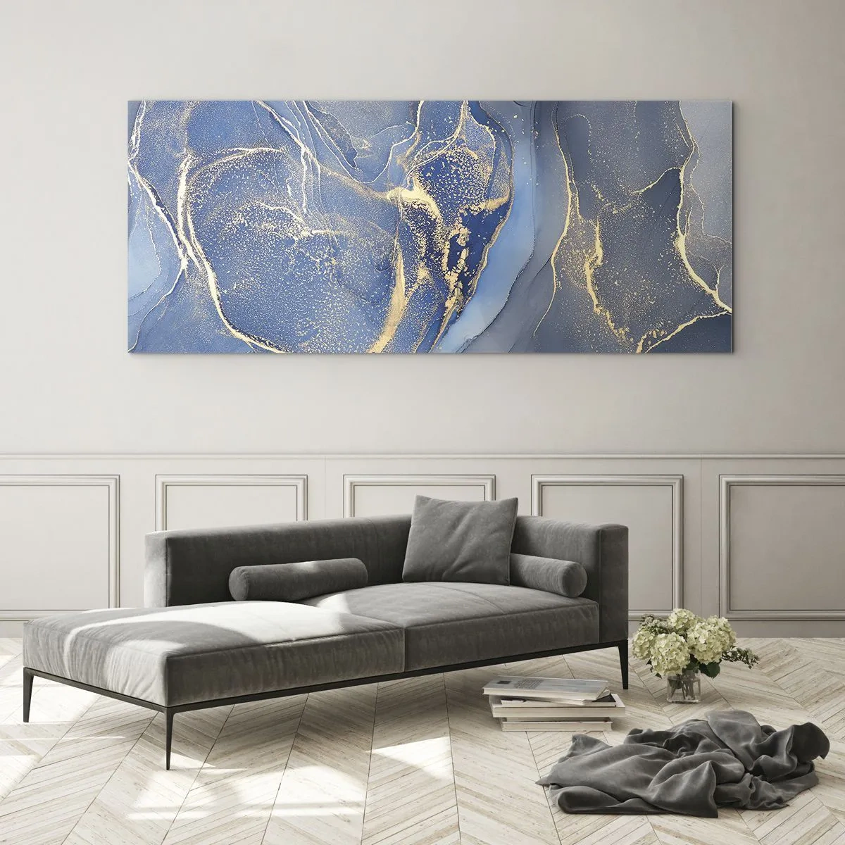 Billede på glas - Guldstøv - 120x50 cm
