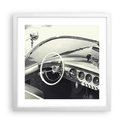 Plakat i hvid ramme - Vejr for de rige - 40x40 cm