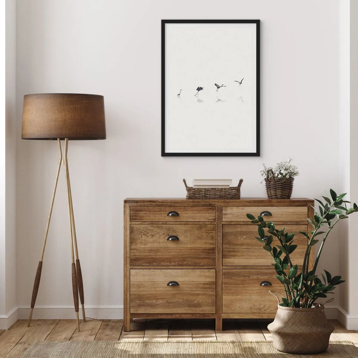 Plakat i sort ramme - Fire enkle trin - 70x100 cm