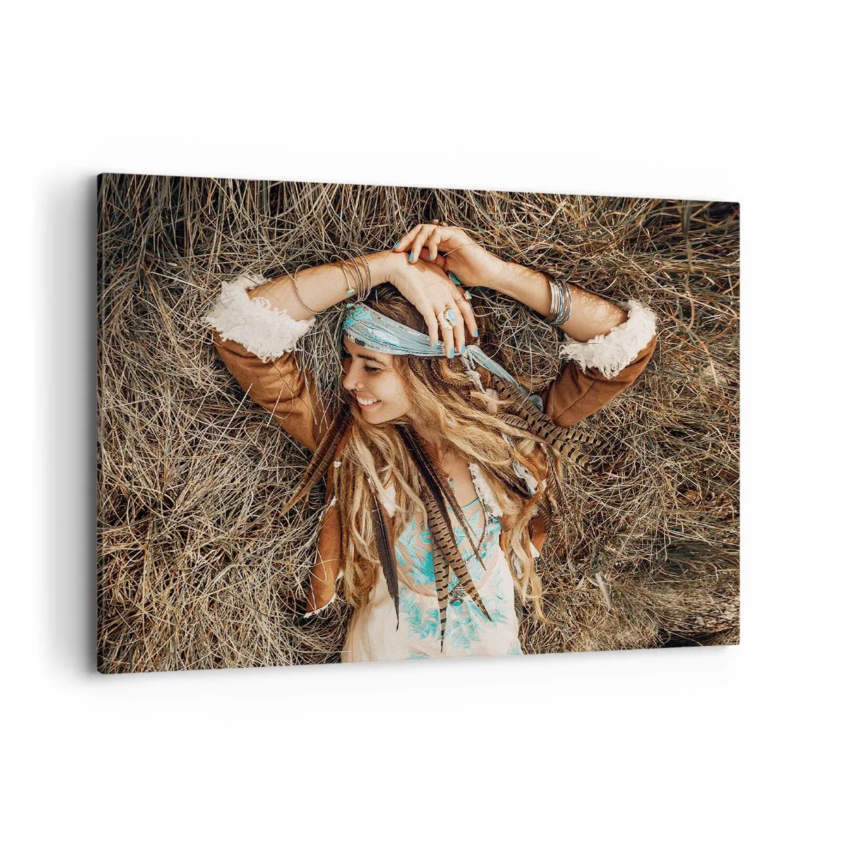 Lærredstryk - Billede på lærred - På vej til kærlighedens sommer - 100x70 cm