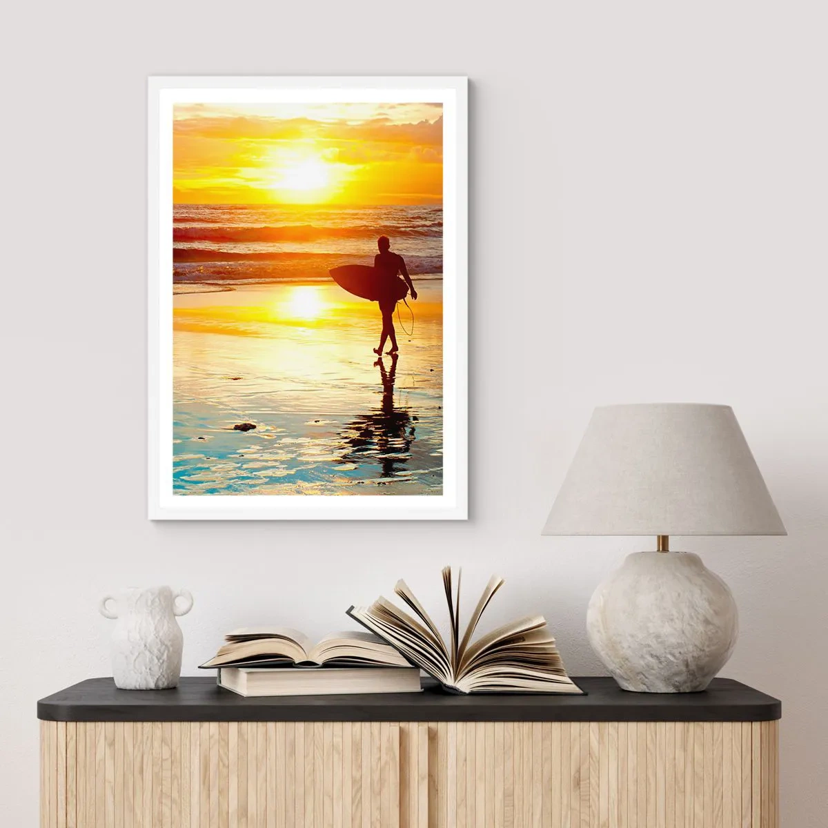 Plakat i hvid ramme - Krigerens tilbagevenden - 70x100 cm