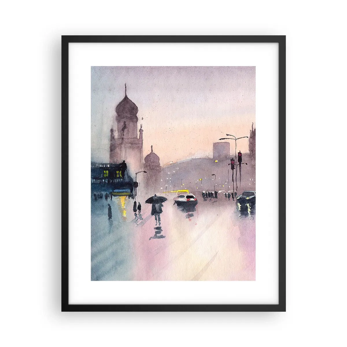 Plakat i sort ramme - I en regnfuld tåge - 40x50 cm