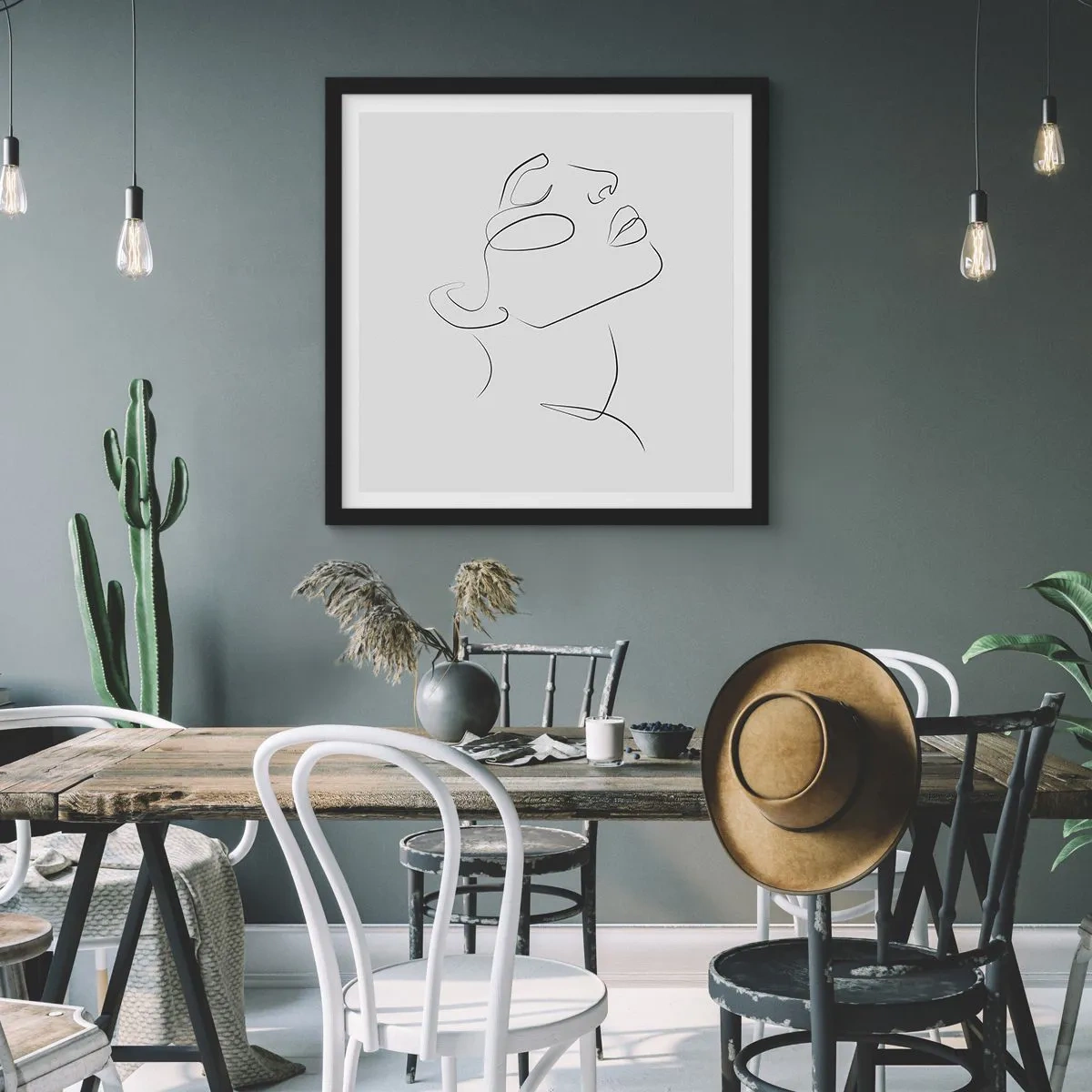 Plakat i sort ramme - En drømmes slyngninger - 60x60 cm