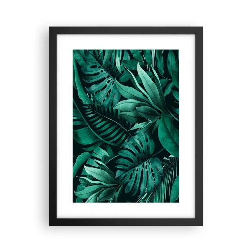 Plakat i sort ramme - Dyb tropisk grøn - 30x40 cm